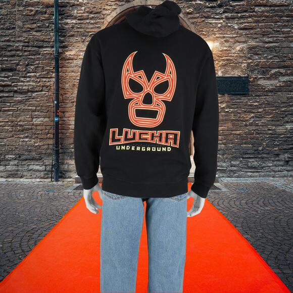 Lucha Underground Season II Mask Logo Full Zip Hoodie M - Picture 2 of 8